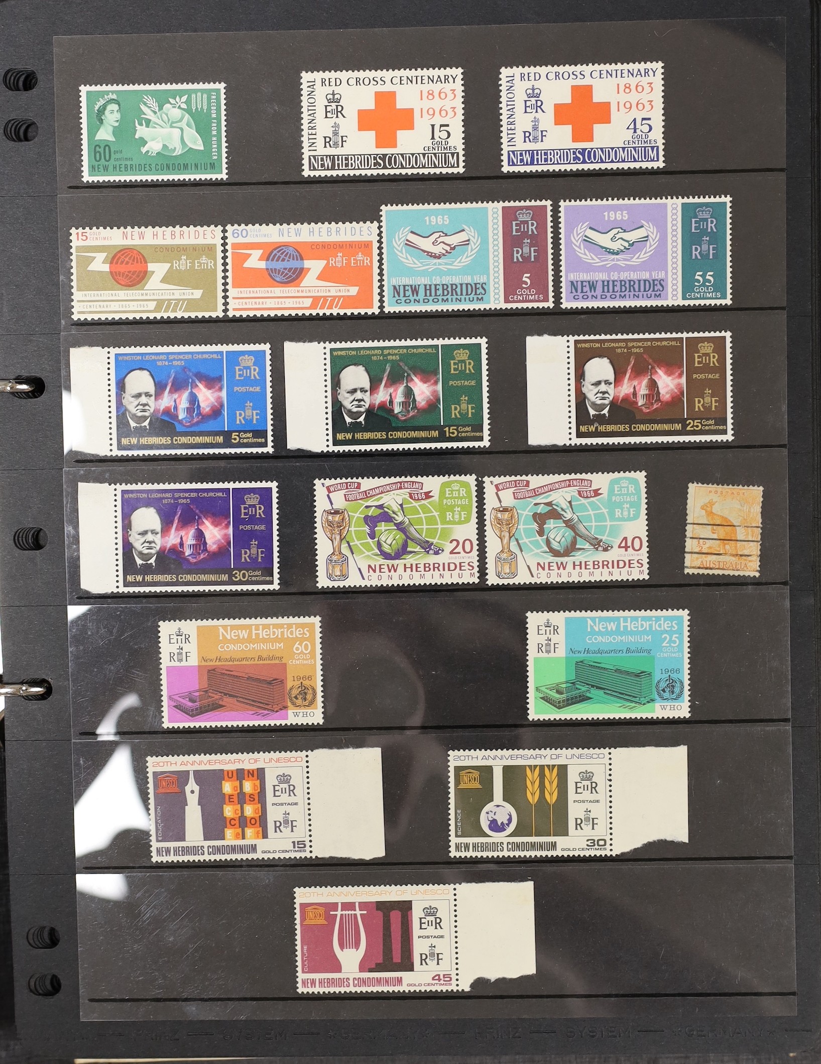 A stamp collection, GB and Commonwealth, contained in two albums